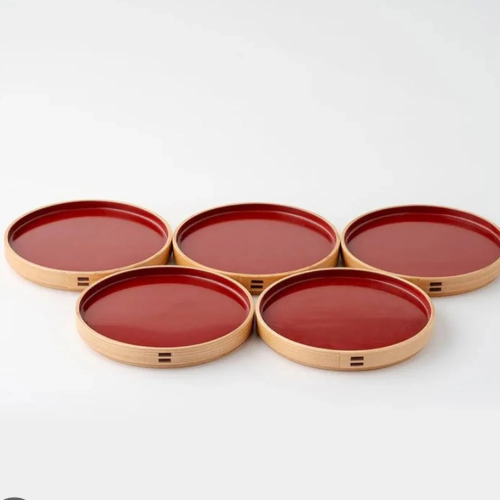 Magewappa KURIKYU Bentwood Japanese Small Wooden Plates Set of 5 W/Forks…